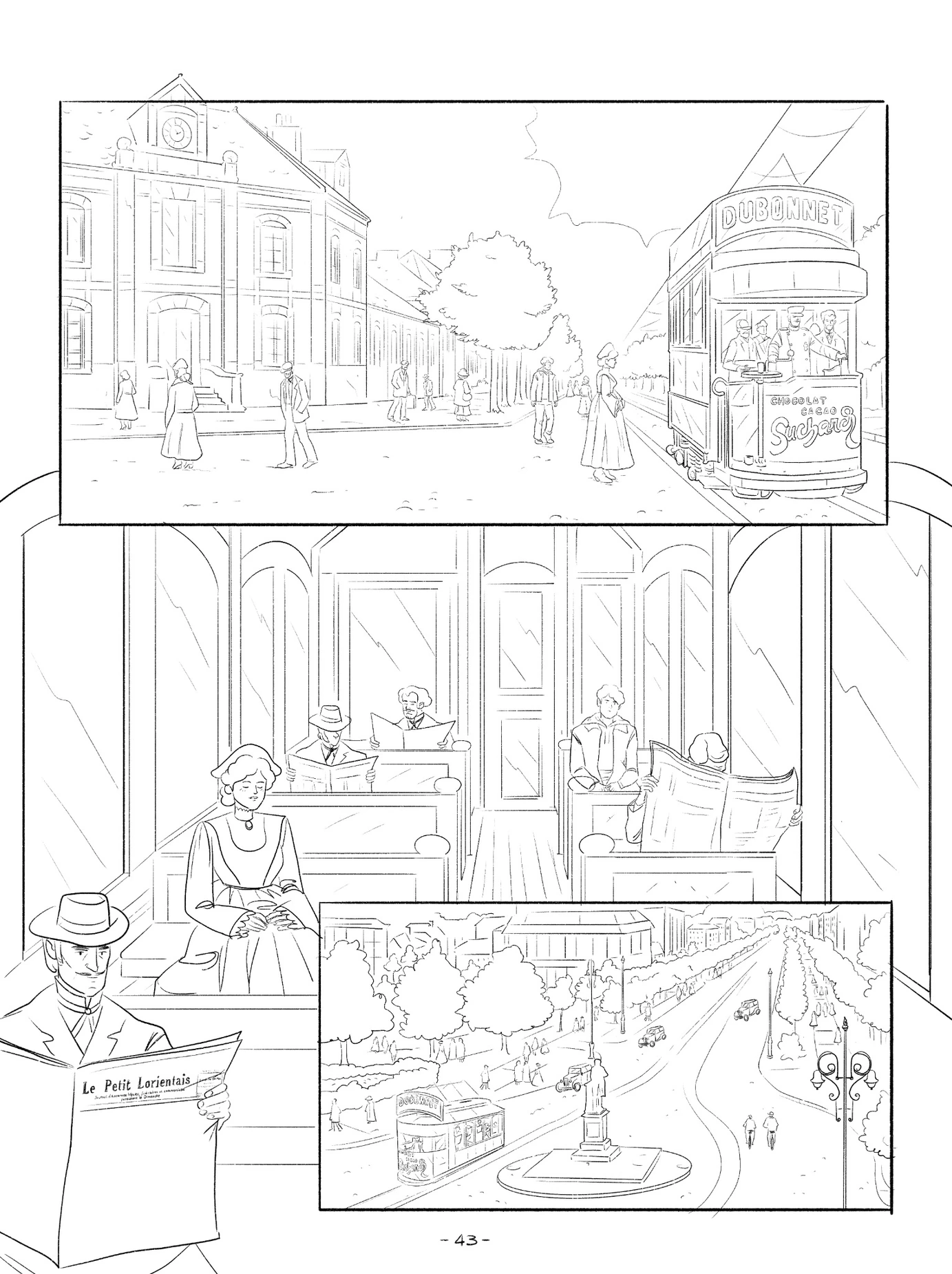FC Lorient comic page in line art